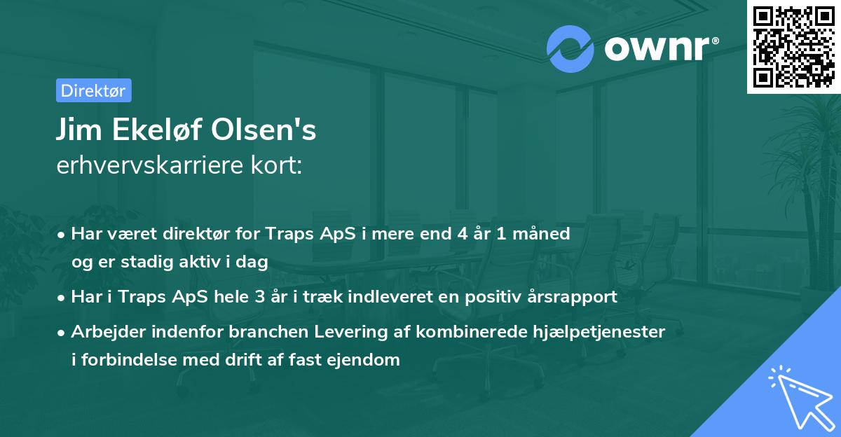 Jim Ekeløf Olsen's erhvervskarriere kort