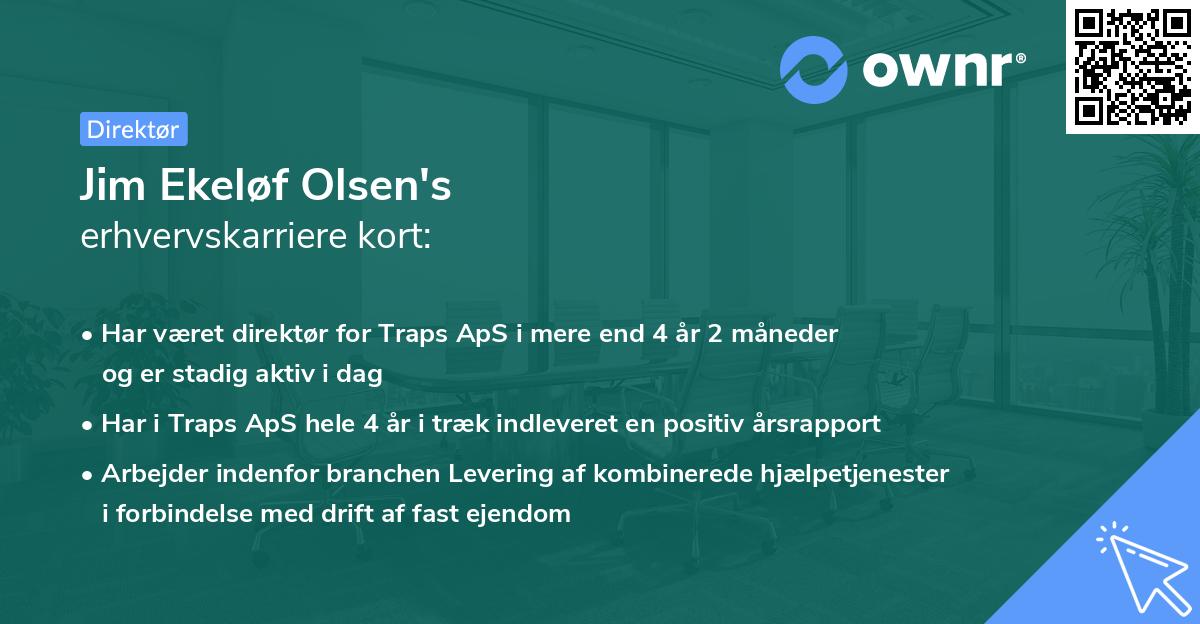 Jim Ekeløf Olsen's erhvervskarriere kort