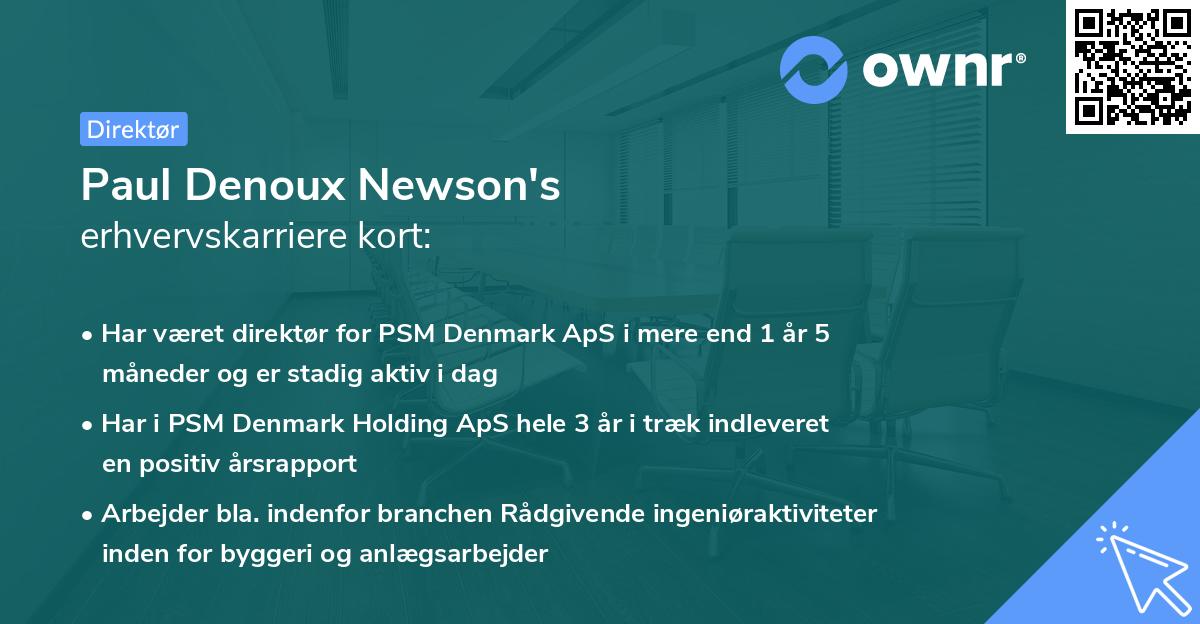 Paul Denoux Newson's erhvervskarriere kort