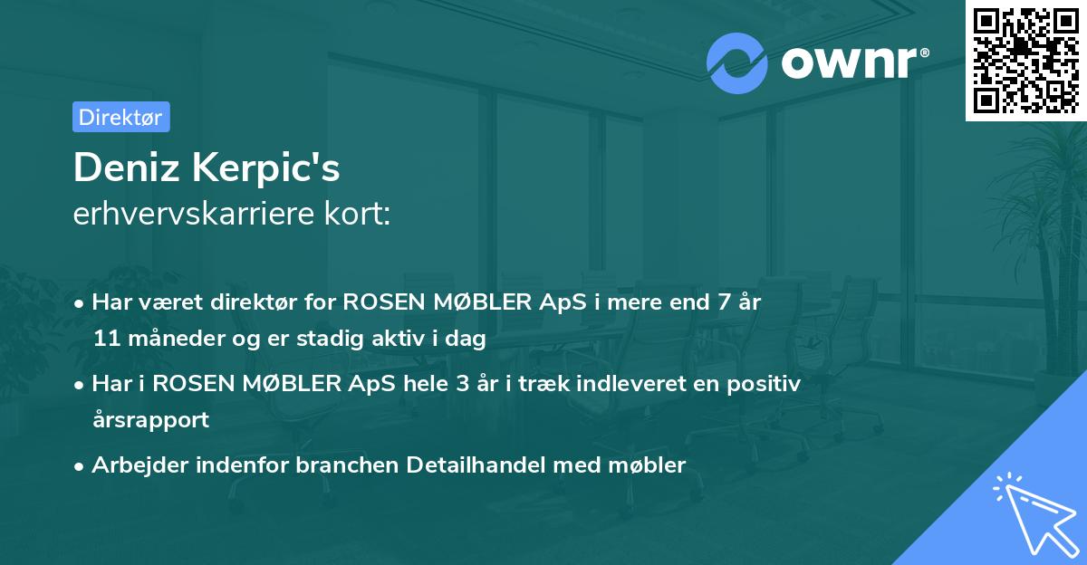 Deniz Kerpic's erhvervskarriere kort