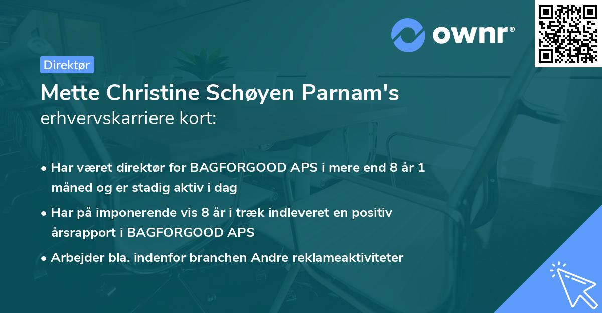 Mette Christine Schøyen Parnam's erhvervskarriere kort