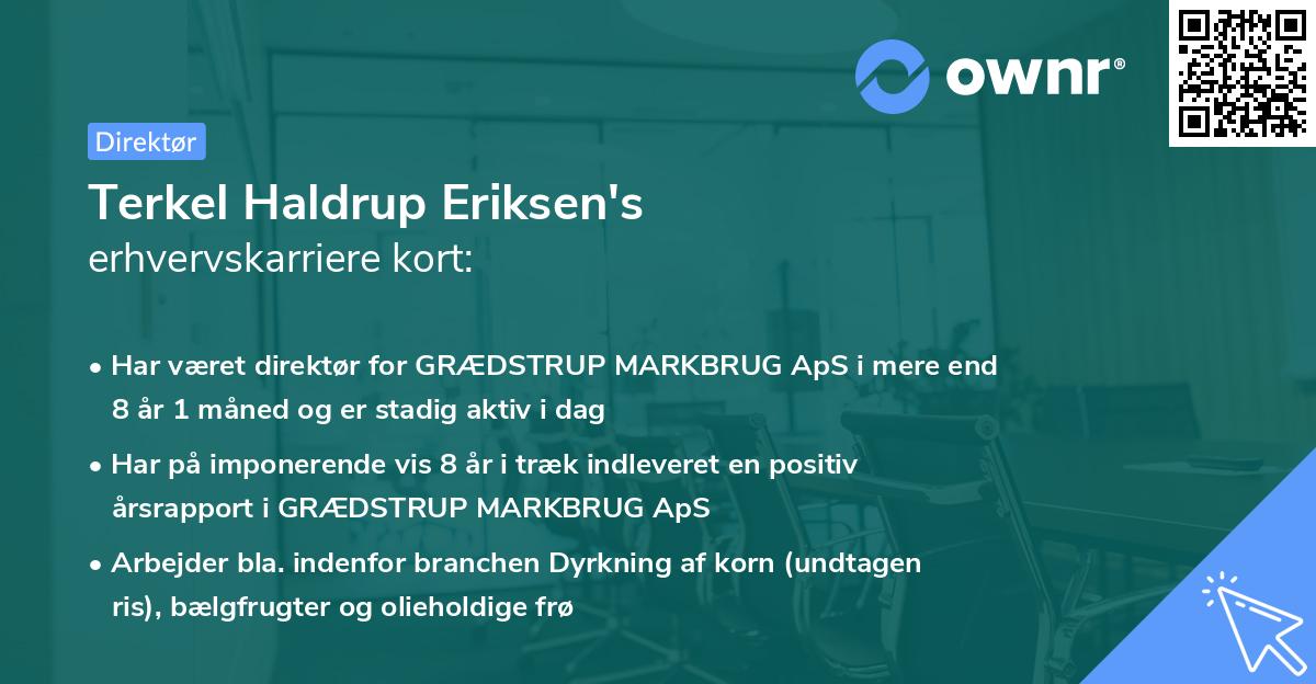 Terkel Haldrup Eriksen's erhvervskarriere kort