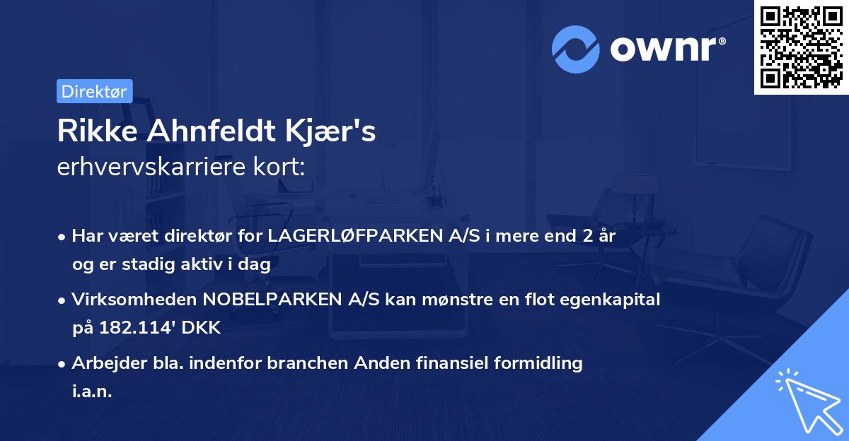 Rikke Ahnfeldt Kjær's erhvervskarriere kort