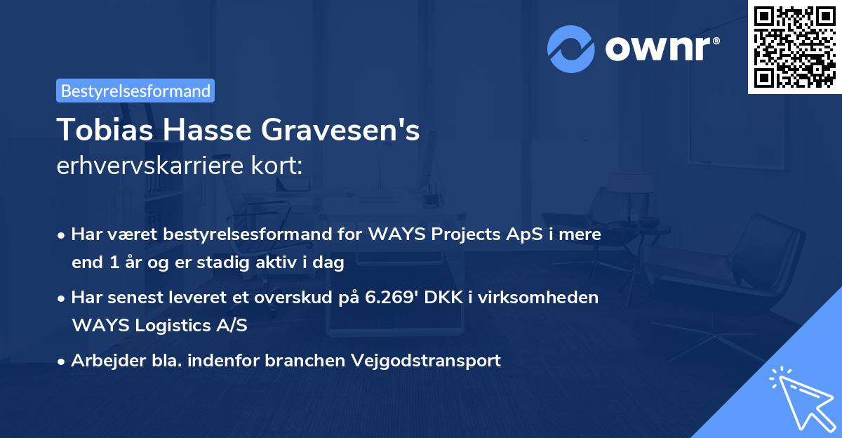 Tobias Hasse Gravesen's erhvervskarriere kort
