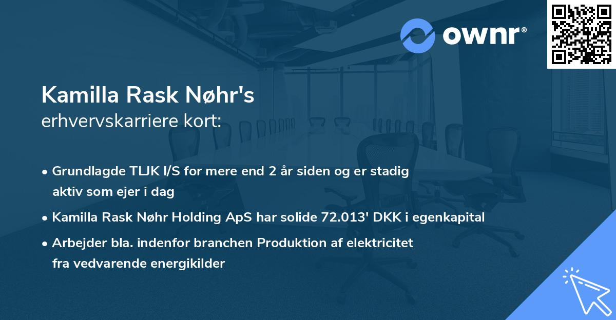 Kamilla Rask Nøhr's erhvervskarriere kort