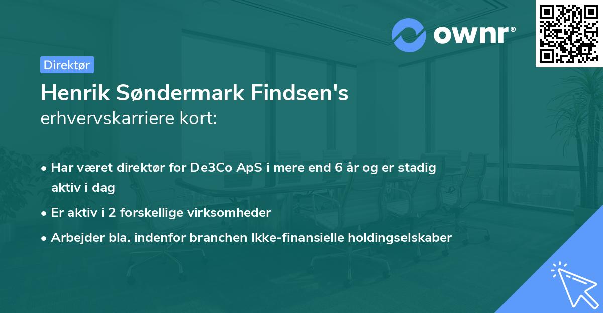 Henrik Søndermark Findsen's erhvervskarriere kort