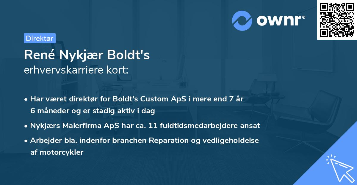 René Nykjær Boldt's erhvervskarriere kort