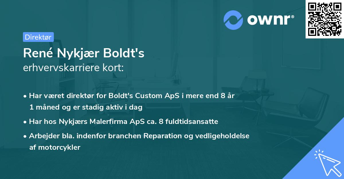 René Nykjær Boldt's erhvervskarriere kort