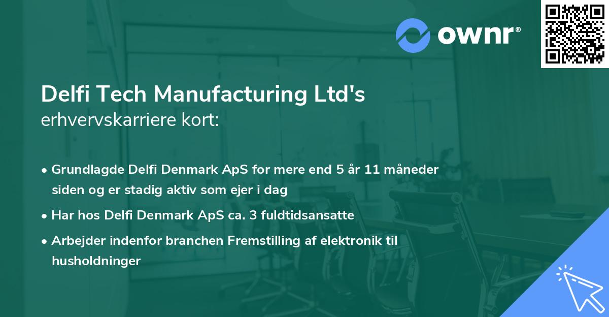 Delfi Tech Manufacturing Ltd's erhvervskarriere kort