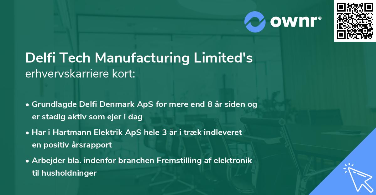Delfi Tech Manufacturing Limited's erhvervskarriere kort
