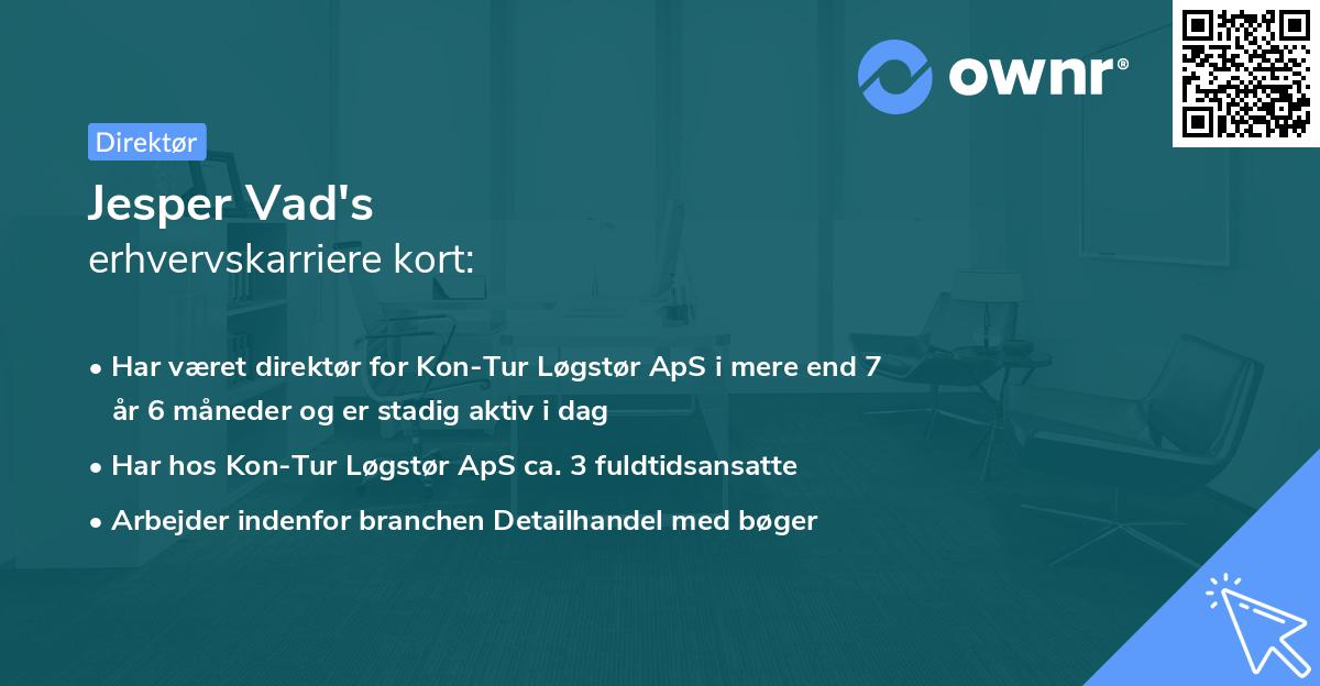 Jesper Vad's erhvervskarriere kort