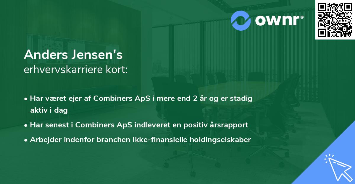 Anders Jensen's erhvervskarriere kort