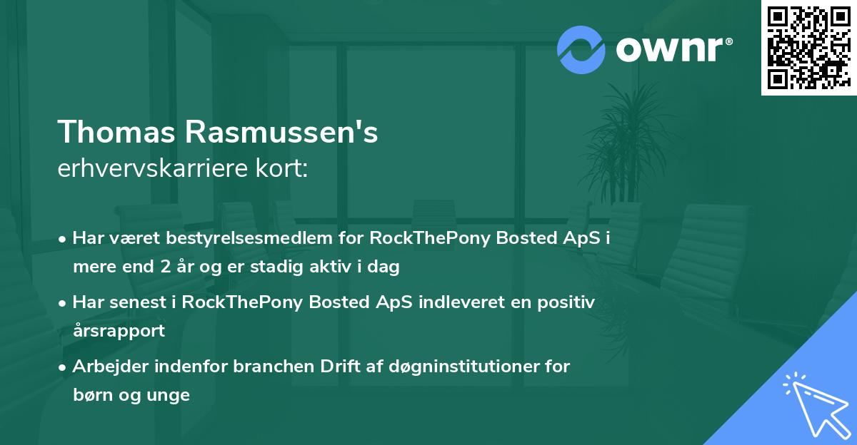 Thomas Rasmussen's erhvervskarriere kort