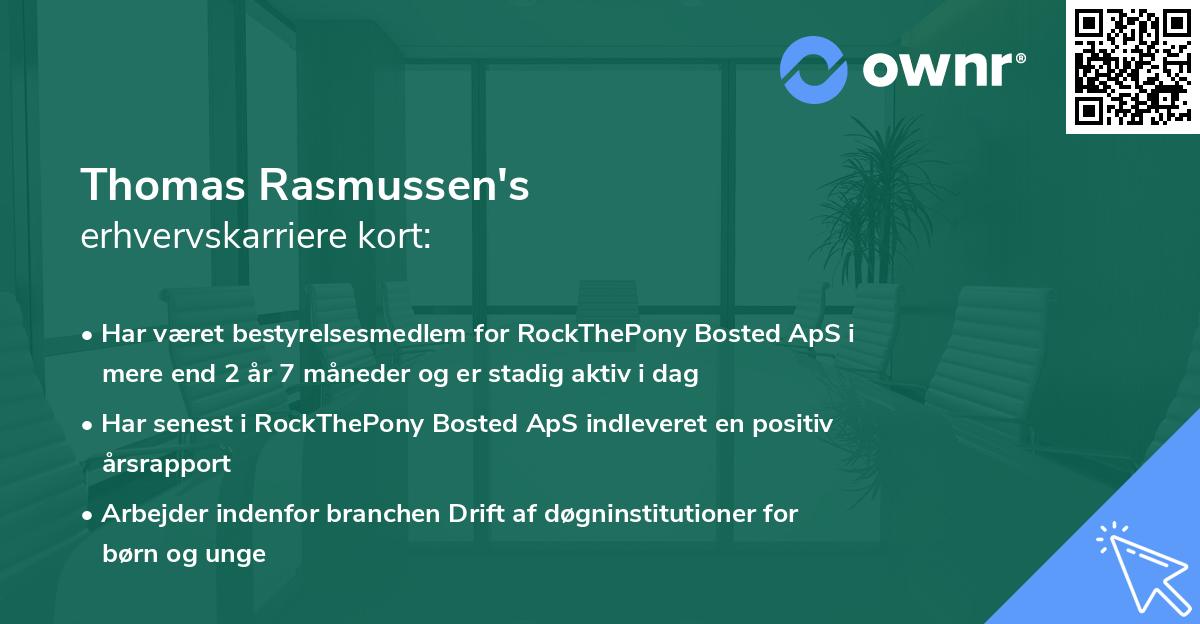 Thomas Rasmussen's erhvervskarriere kort