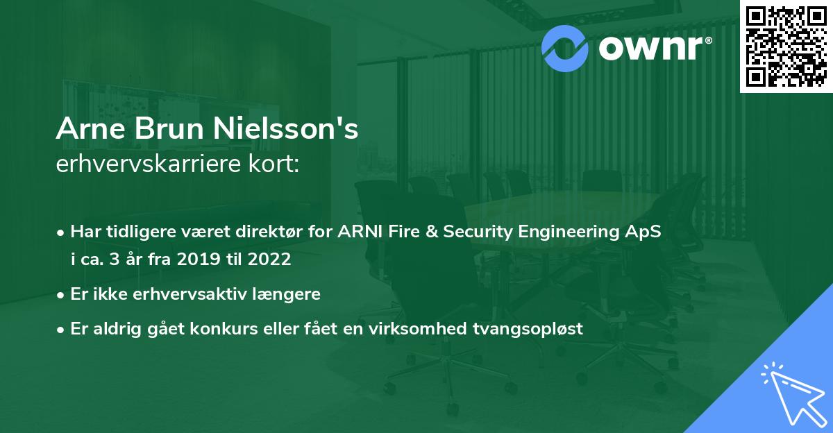 Arne Brun Nielsson's erhvervskarriere kort