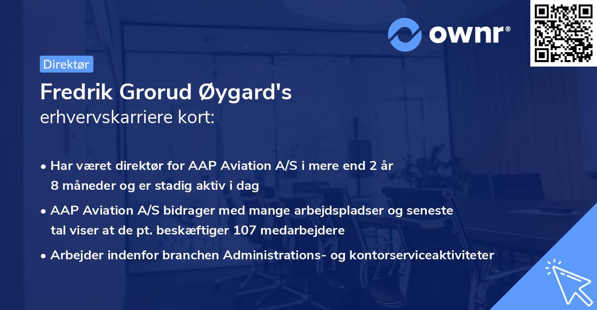 Fredrik Grorud Øygard's erhvervskarriere kort