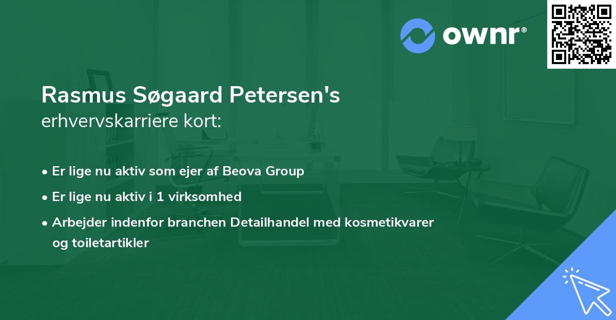 Rasmus Søgaard Petersen's erhvervskarriere kort