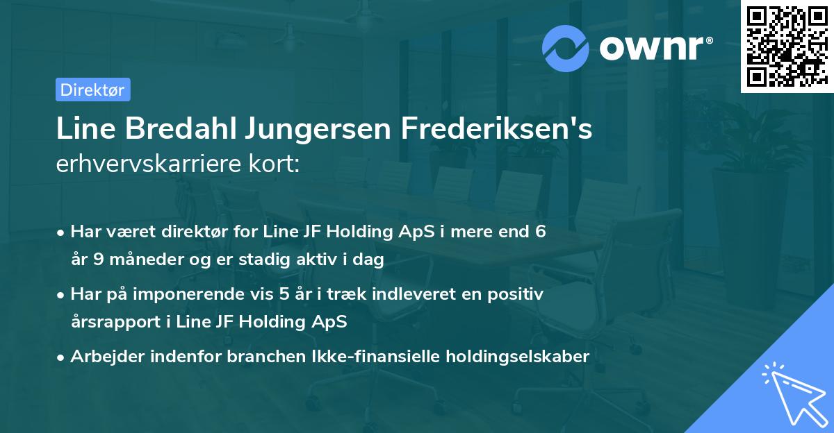 Line Bredahl Jungersen Frederiksen's erhvervskarriere kort