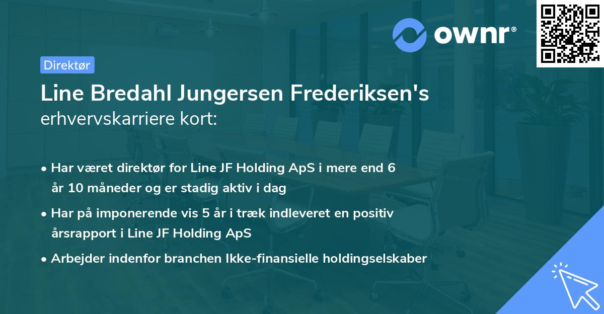 Line Bredahl Jungersen Frederiksen's erhvervskarriere kort
