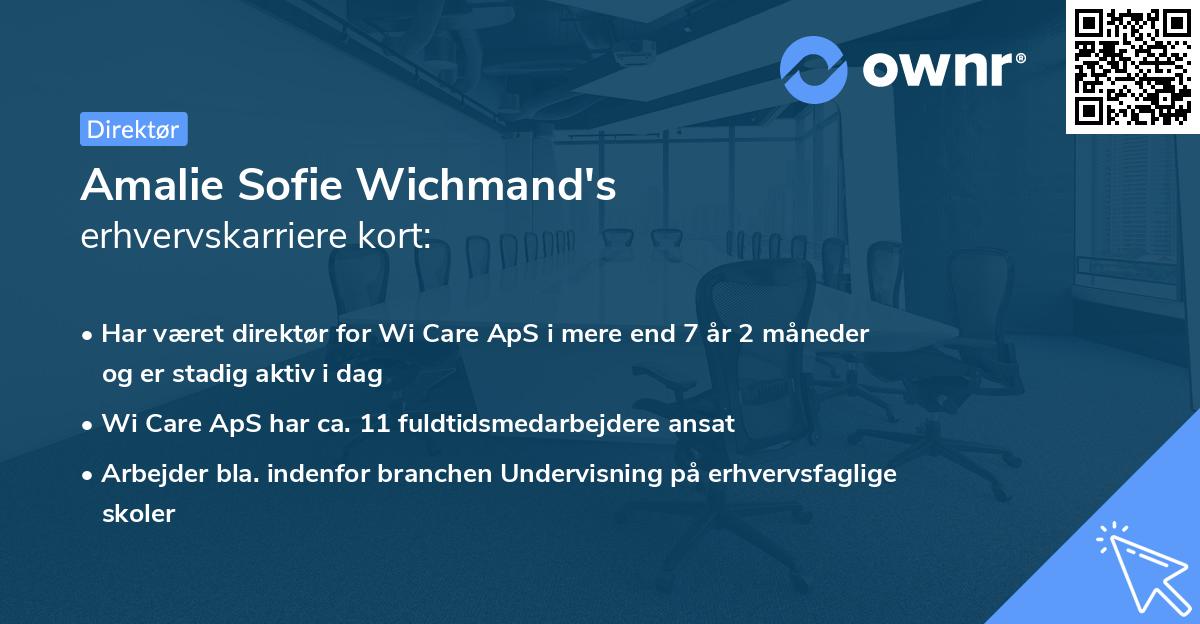 Amalie Sofie Wichmand's erhvervskarriere kort
