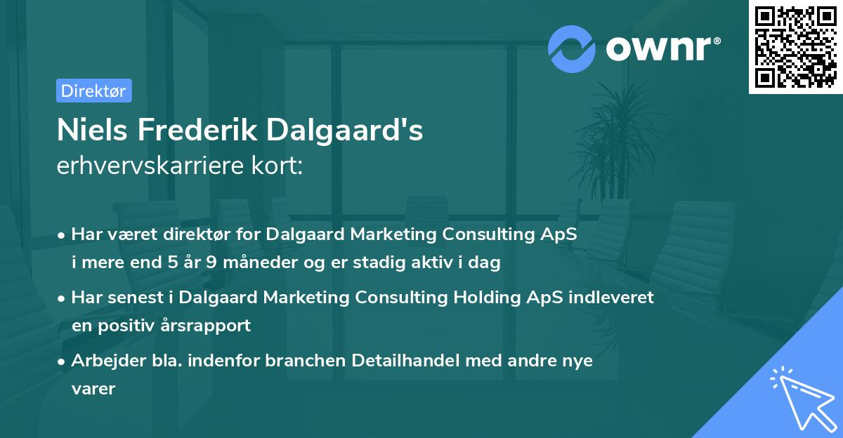Niels Frederik Dalgaard's erhvervskarriere kort