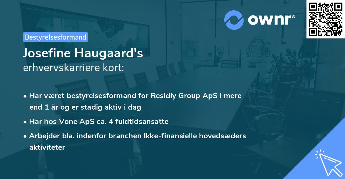 Josefine Haugaard's erhvervskarriere kort