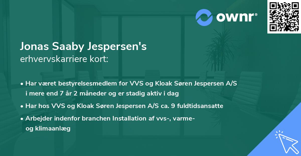 Jonas Saaby Jespersen's erhvervskarriere kort