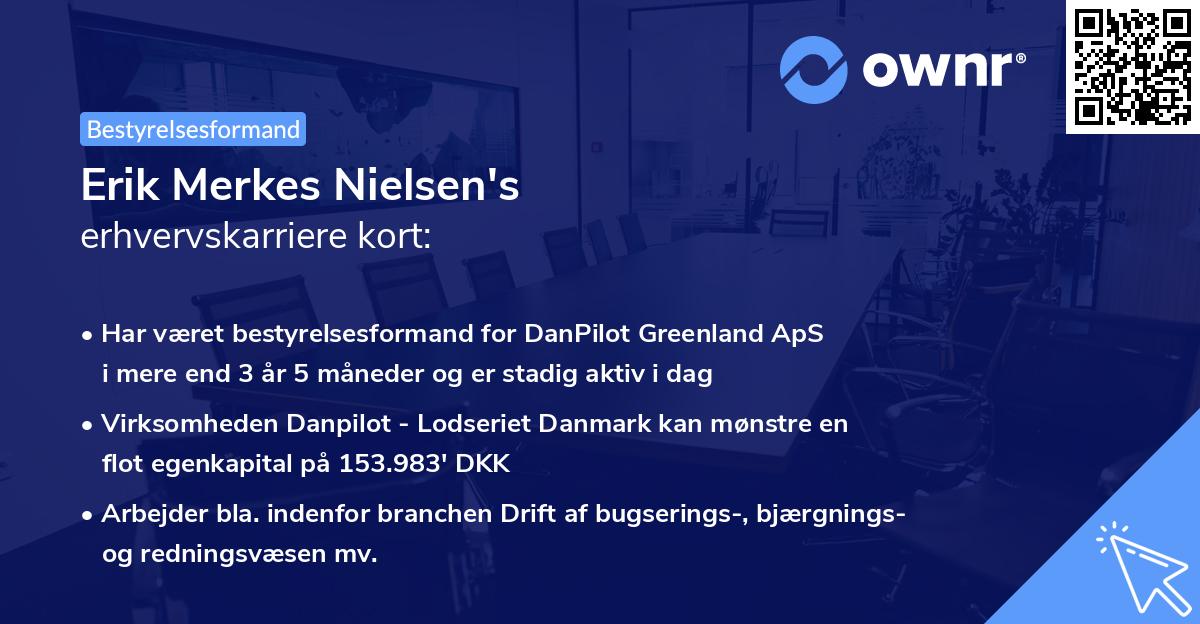 Erik Merkes Nielsen's erhvervskarriere kort