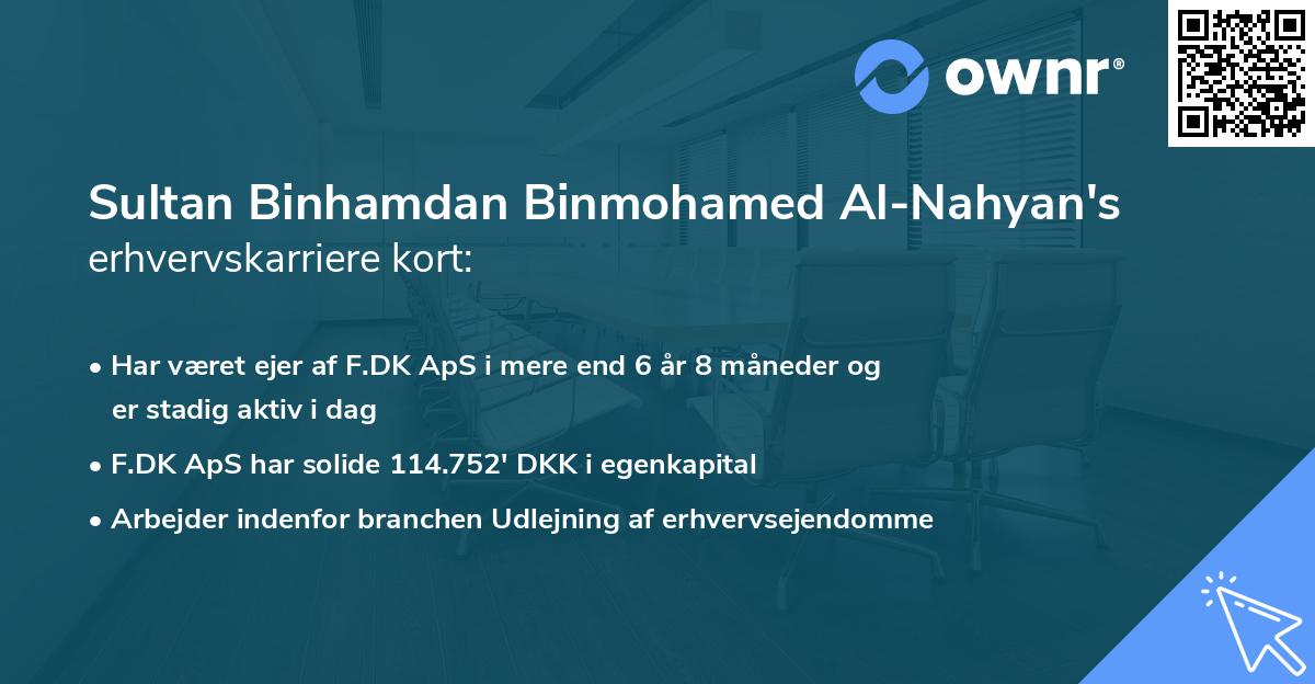 Sultan Binhamdan Binmohamed Al-Nahyan's erhvervskarriere kort