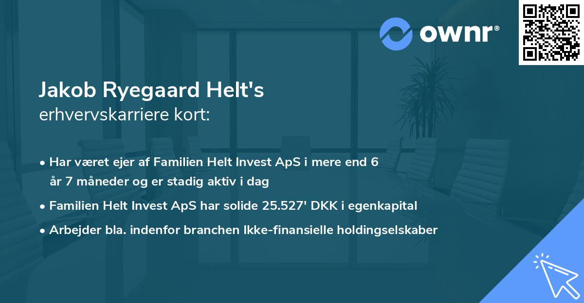 Jakob Ryegaard Helt's erhvervskarriere kort