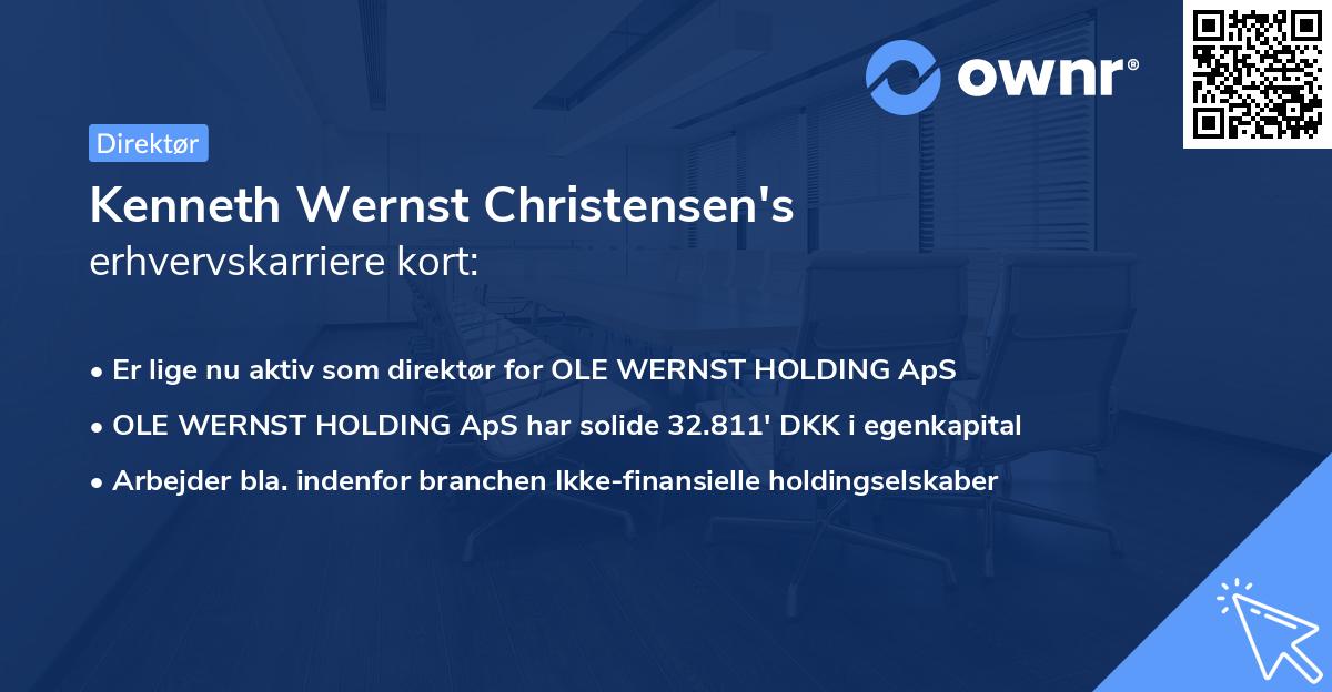 Kenneth Wernst Christensen's erhvervskarriere kort