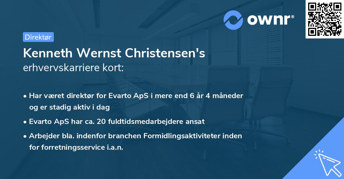 Kenneth Wernst Christensen's erhvervskarriere kort