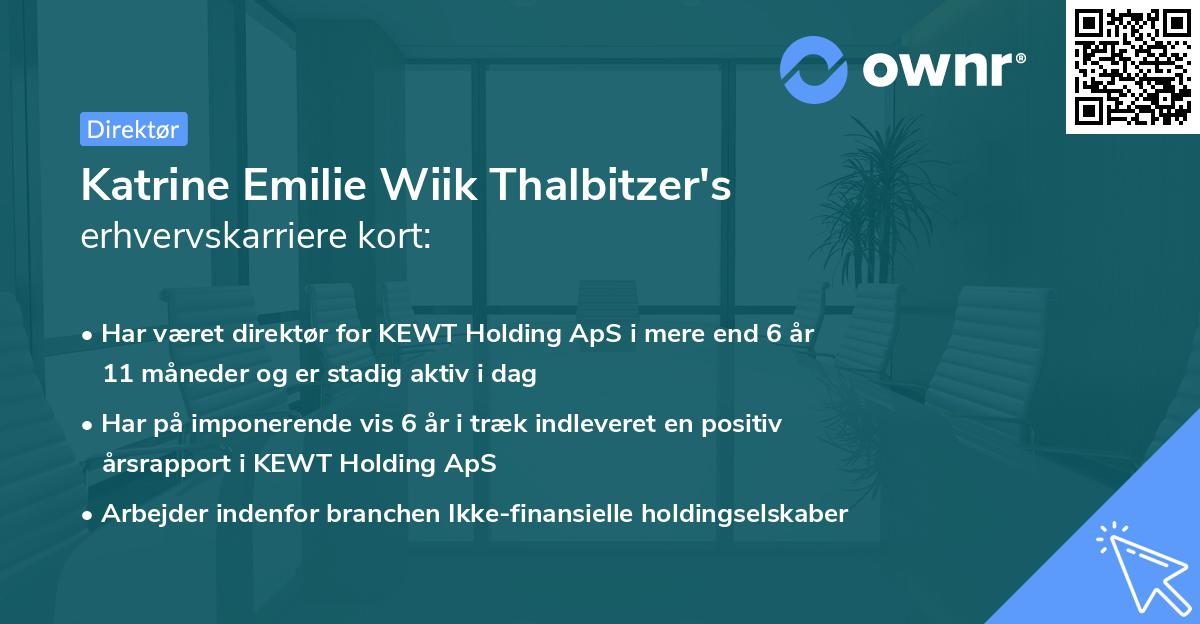 Katrine Emilie Wiik Thalbitzer's erhvervskarriere kort