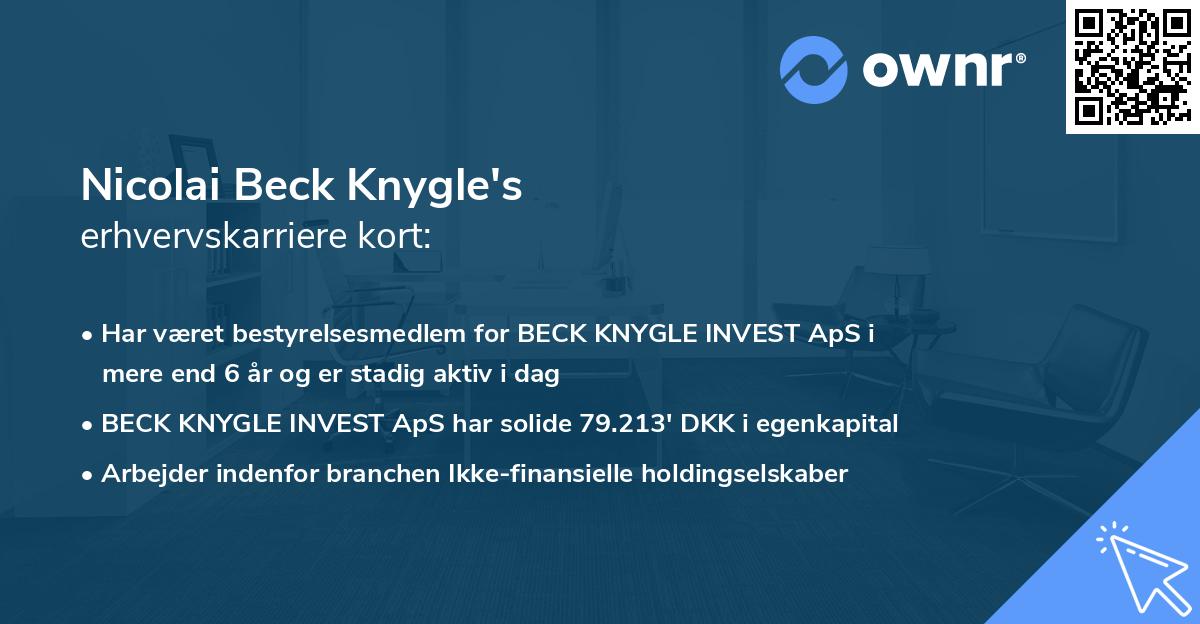 Nicolai Beck Knygle's erhvervskarriere kort
