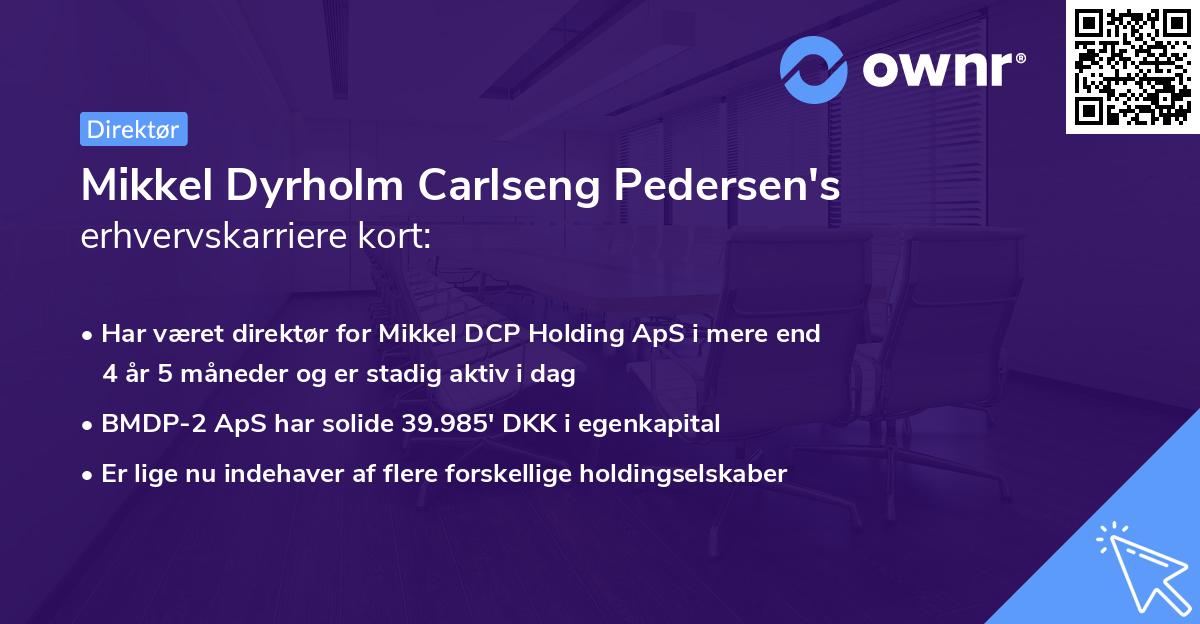 Mikkel Dyrholm Carlseng Pedersen's erhvervskarriere kort