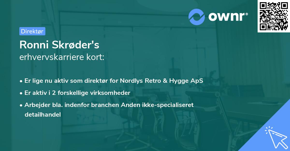Ronni Skrøder's erhvervskarriere kort