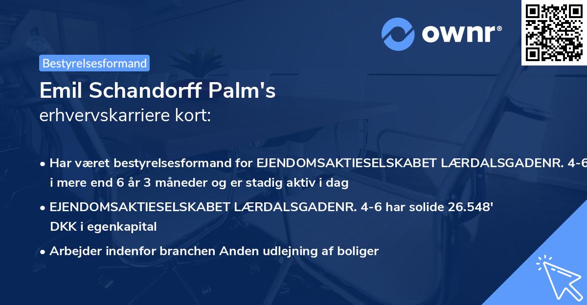 Emil Schandorff Palm's erhvervskarriere kort