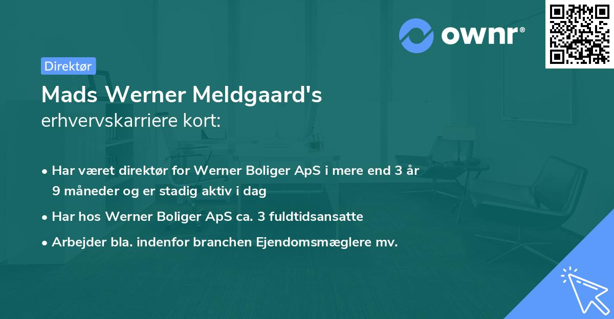 Mads Werner Meldgaard's erhvervskarriere kort