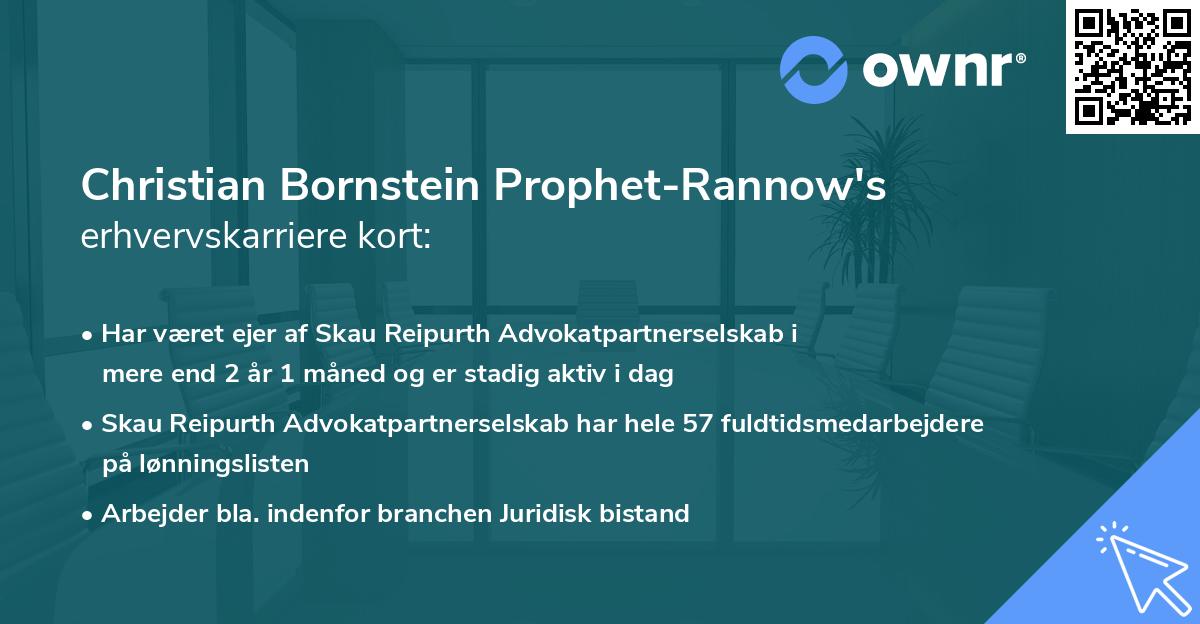 Christian Bornstein Prophet-Rannow's erhvervskarriere kort