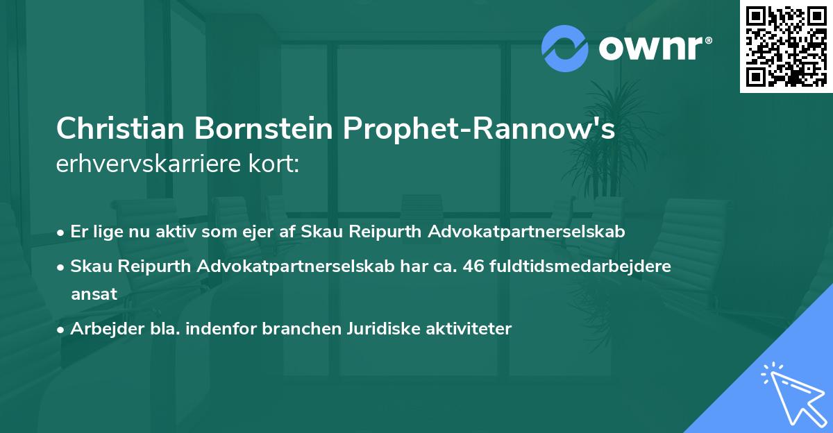 Christian Bornstein Prophet-Rannow's erhvervskarriere kort