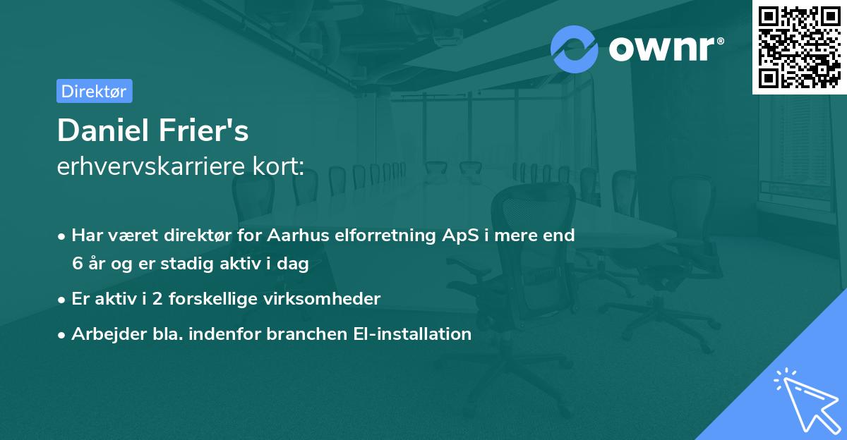 Daniel Frier's erhvervskarriere kort