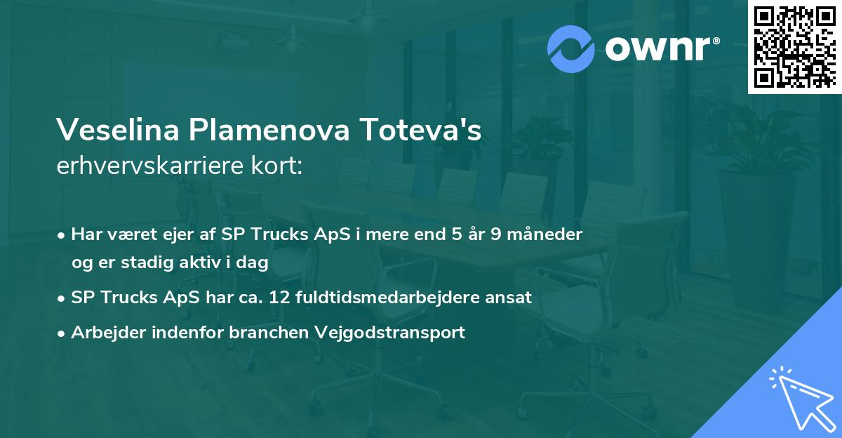 Veselina Plamenova Toteva's erhvervskarriere kort