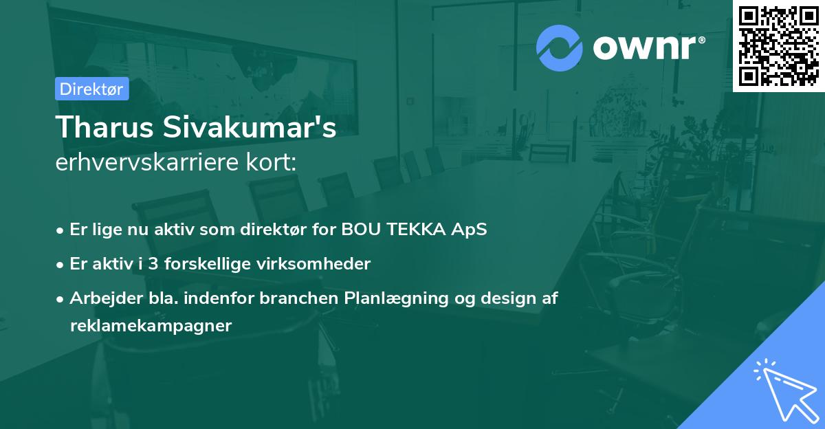 Tharus Sivakumar's erhvervskarriere kort