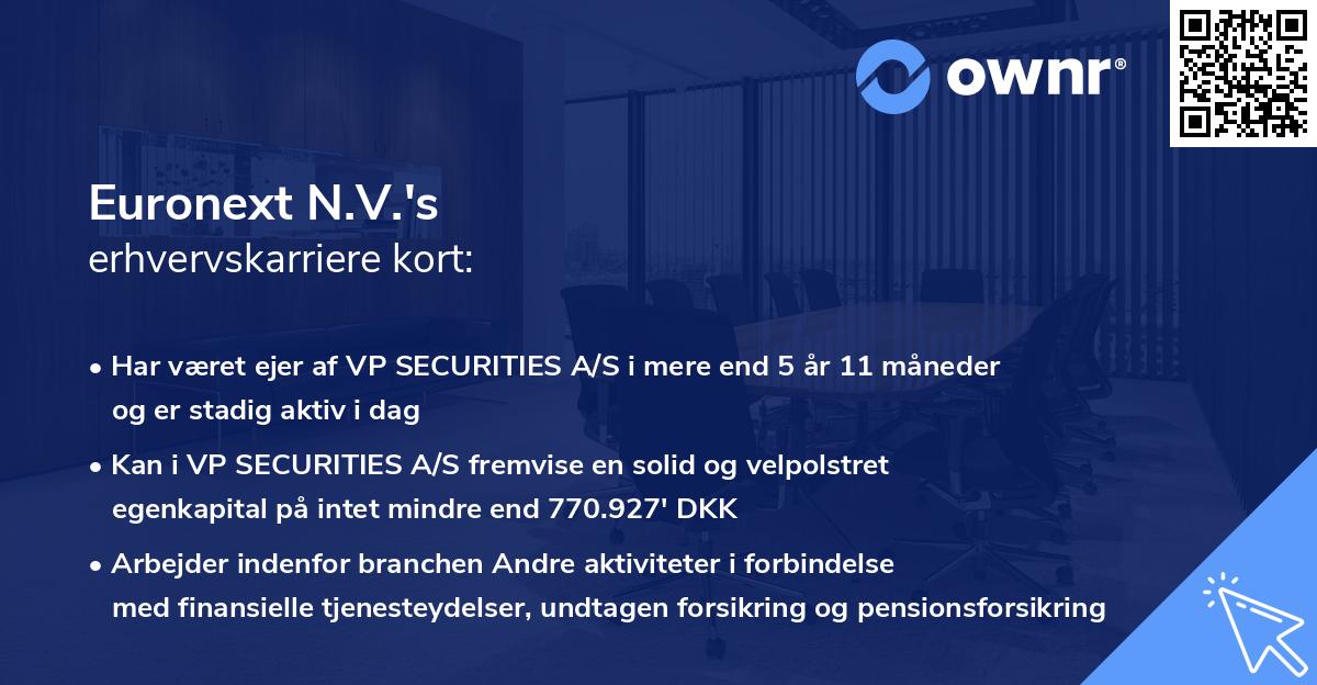 Euronext N.V.'s erhvervskarriere kort