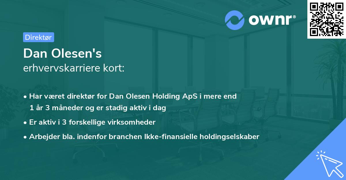 Dan Olesen's erhvervskarriere kort