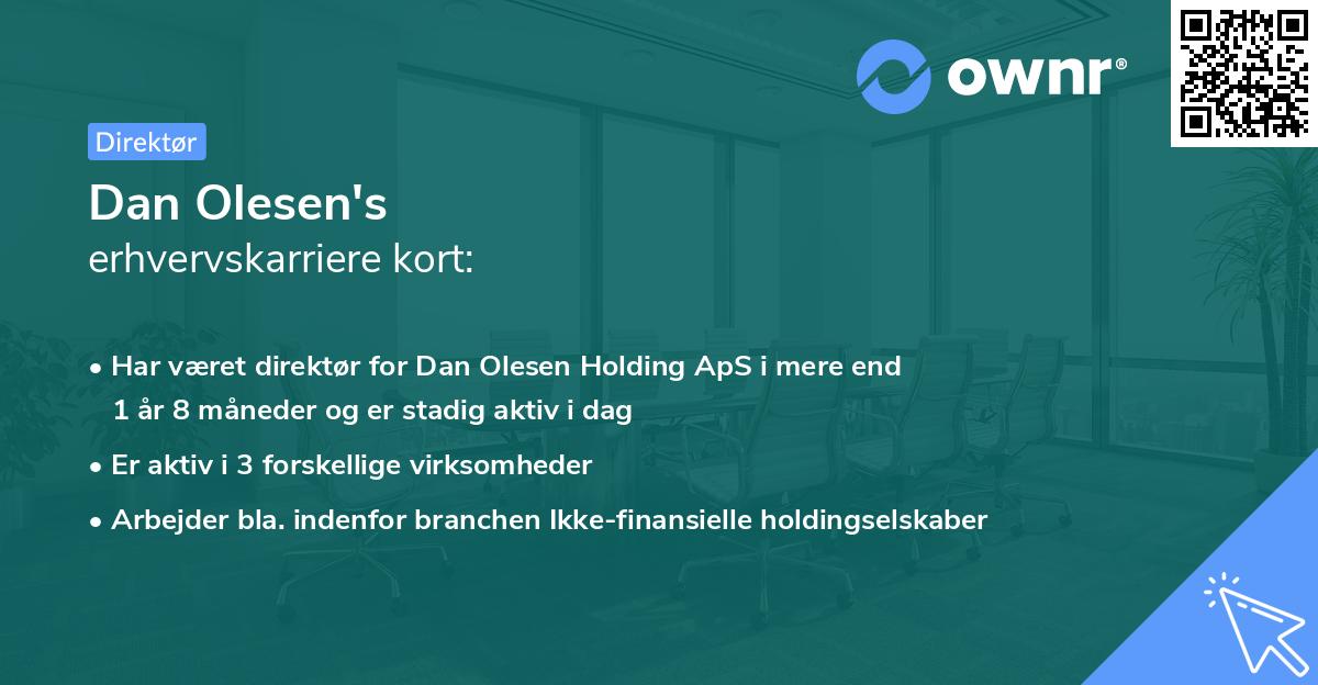 Dan Olesen's erhvervskarriere kort