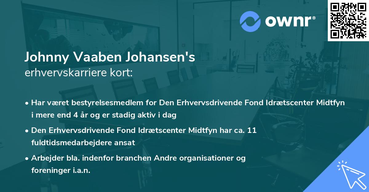 Johnny Vaaben Johansen's erhvervskarriere kort