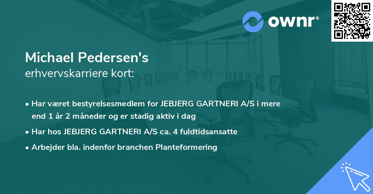 Michael Pedersen's erhvervskarriere kort