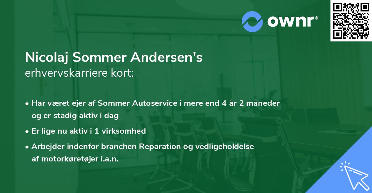Nicolaj Sommer Andersen's erhvervskarriere kort