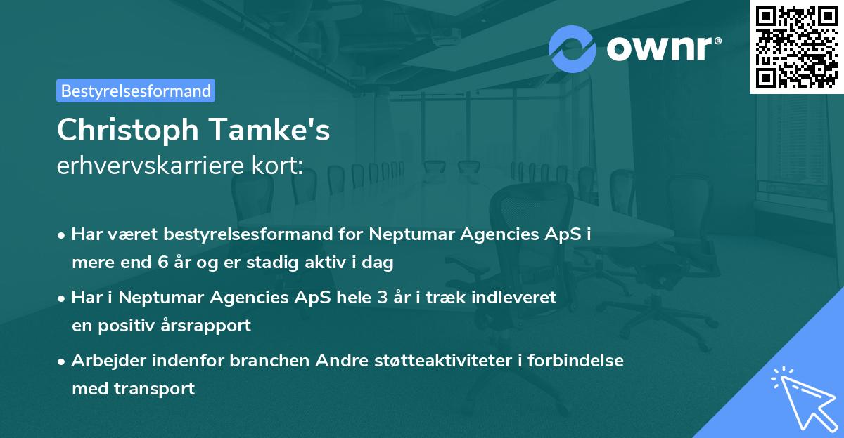 Christoph Tamke's erhvervskarriere kort